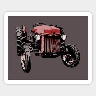 Rustic Farming Red Vintage Farm Tractor Sticker